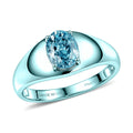 D'Joy AAA Cambodian Blue Zircon Mens Ring in Blue E-coat Sterling Silver (Size 10.0) 3.10 ctw - Sticky add to cart bar