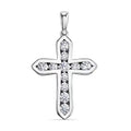 D'Joy Simulated Diamond Cross Pendant without Chain in Platinum Over Sterling Silver - Sticky add to cart bar