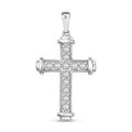 D'Joy Simulated Diamond Cross Pendant without Chain in Platinum Over Sterling Silver - Sticky add to cart bar