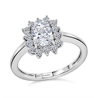 Luxuriant Lab Grown Diamond (G, VVS) Ring in Rhodium Over Sterling Silver (Size 10.0) 1.50 ctw
