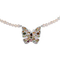GP Italian Garden Collection Multi-Tourmaline and Multi Gemstone 5.85 ctw Necklace in Rhodium Over Sterling Silver 18-20 Inches (Del. in 8-10 Days) - Sticky add to cart bar