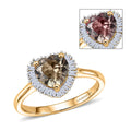 AAA Turkizite, Luxuriant Lab Grown Diamond (G-H, SI) (0.25 cts) Ring in 18K Vermeil YG Over Sterling Silver (Size 7.0) 1.80 ctw - Sticky add to cart bar