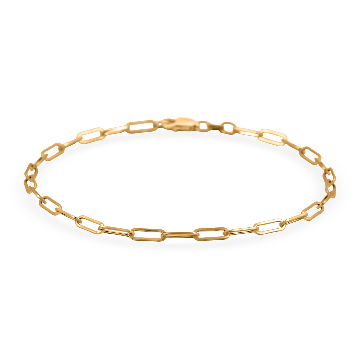 2.5mm Paperclip Chain Bracelet in 10K Yellow Gold (7.50 In) 0.9 Grams