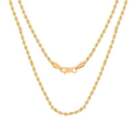 2.1mm Rope Chain Necklace in 10K Yellow Gold 2.9 Grams 22 Inches