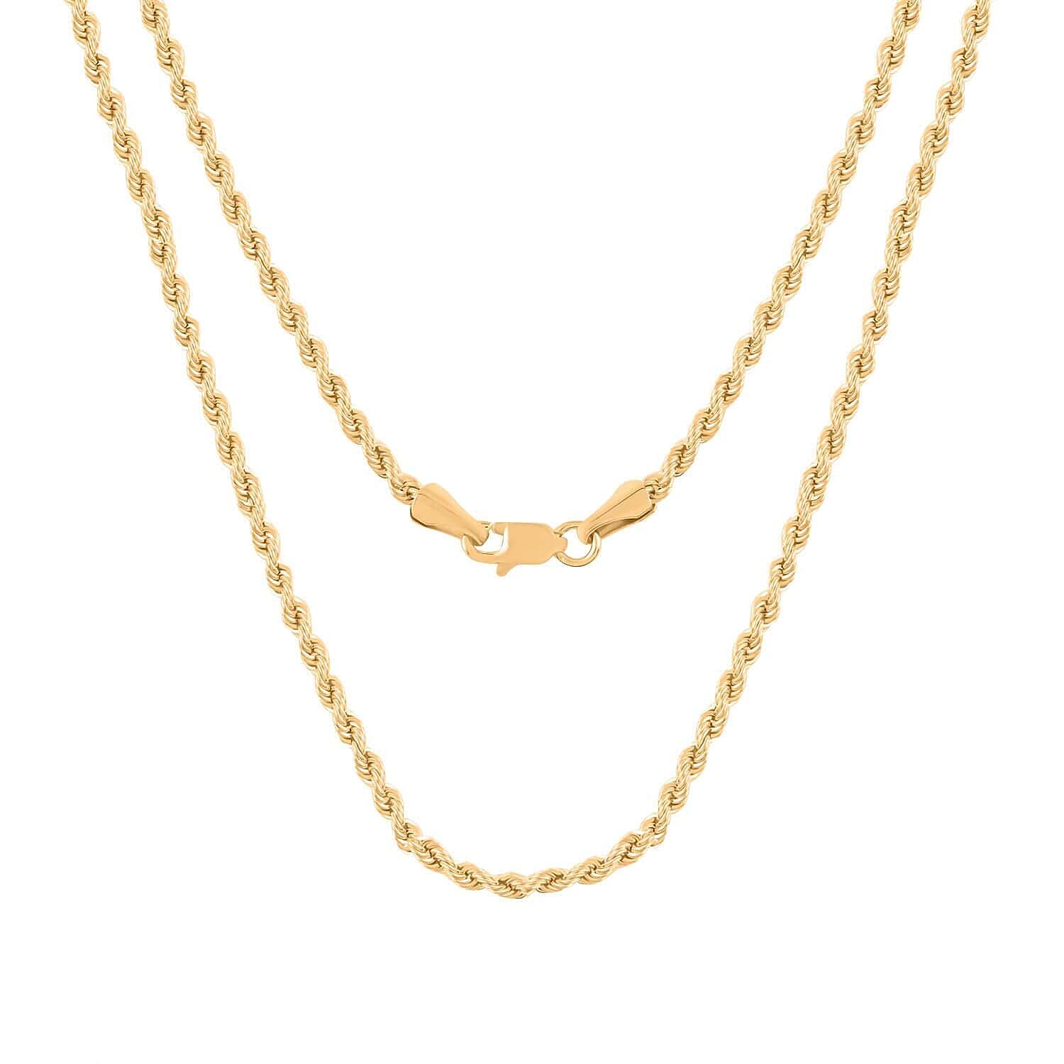 10K Yellow Gold 2.1mm Rope Necklace (20 Inches) 2.5 Grams