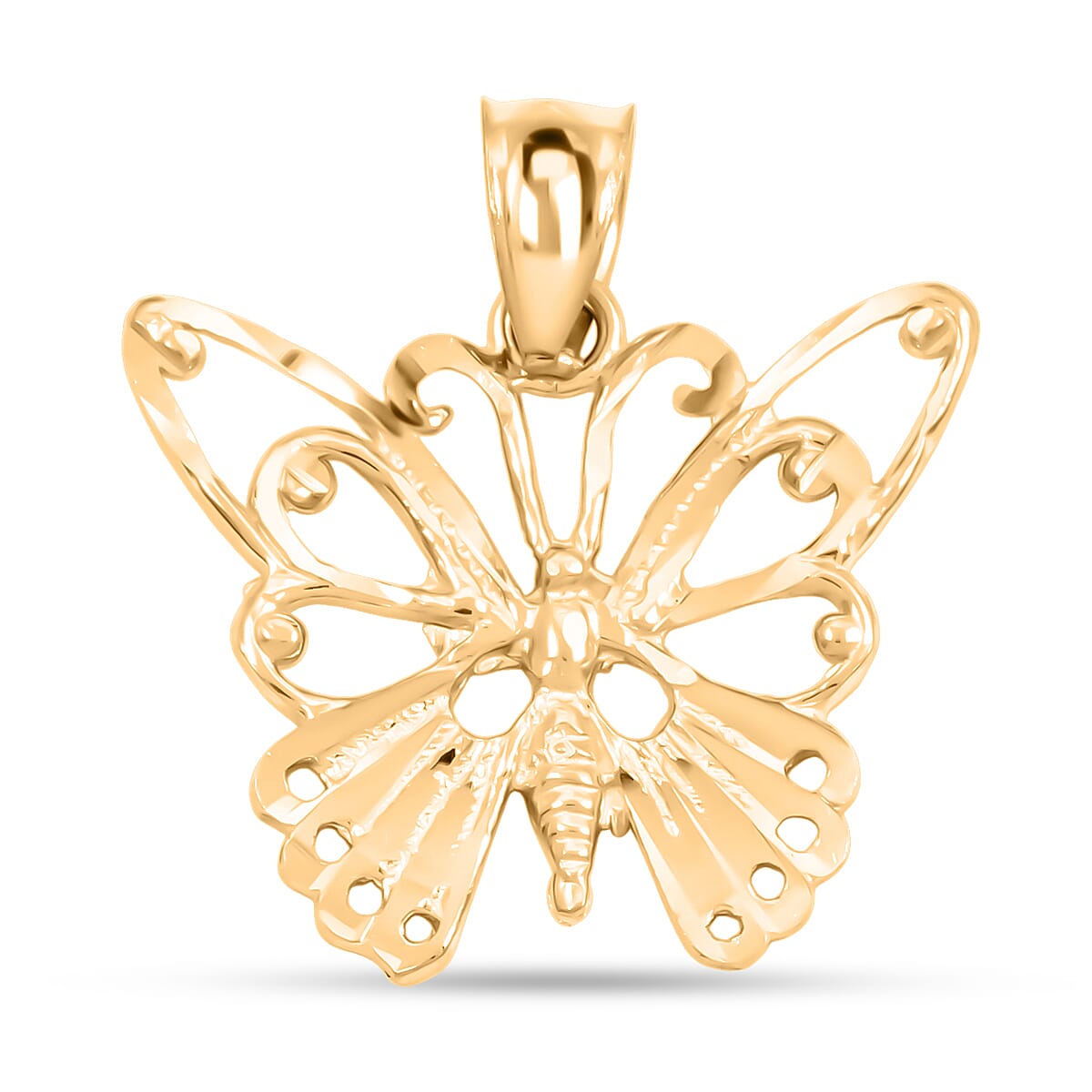 Made in America Butterfly Pendant without Chain in 10K Yellow Gold 1.3 Grams