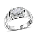Luxuriant Lab Grown Diamond (E-F, VS) Men's Ring in Rhodium Over Sterling Silver (Size 10.0) 1.25 ctw - Sticky add to cart bar