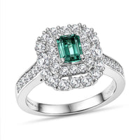 Certified & Appraised D'Joy Pirineu Lagoon Tourmaline and Moissanite 1.50 ctw Ring