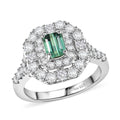 Certified & Appraised Lagoon Tourmaline and Moissanite 1.60 ctw Ring - Sticky add to cart bar