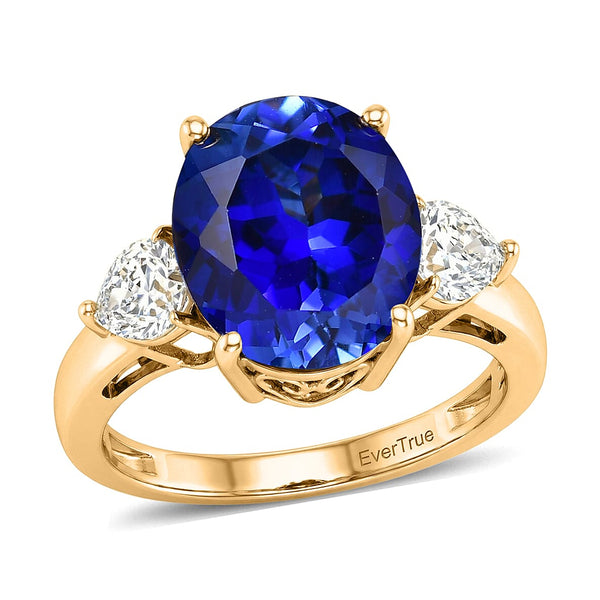 EverTrue Lab Created Blue and White Sapphire Ring in 18K YG Plated (Size 10.0) 7.90 ctw - Product card gallery slide 1 (9449011413247)