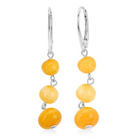 Butterscotch Amber Earrings in Sterling Silver