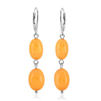 Butterscotch Amber Leverback Earrings in Sterling Silver