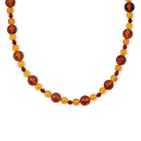 Baltic Amber Beaded Necklace in Sterling Silver (23 Inches)