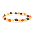 Mixed Amber Beaded Stretch Bracelet - Sticky add to cart bar