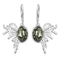 Green Amber Earrings in Sterling Silver - Sticky add to cart bar