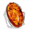 Honey Amber Open Wrap Ring in Sterling Silver - Sticky add to cart bar