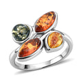 Baltic, Yellow and Green Amber Ring in Sterling Silver - Sticky add to cart bar