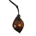 Raw Amber Black Leather Necklace (24 Inches) - Sticky add to cart bar