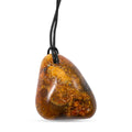 Raw Amber Black Leather Necklace (28 Inches) - Sticky add to cart bar