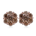 Luxoro 10K White Gold Blue Diamond Floral Stud Earrings 0.50 ctw - Sticky add to cart bar