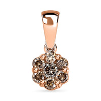 Luxoro 10K Rose Gold Natural Champagne Diamond Floral Pendant 0.50 ctw