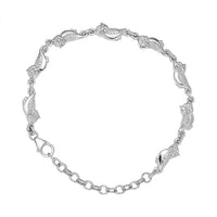 Platinum Over Sterling Silver Fancy Bracelet (6.50 In) 7.35 Grams
