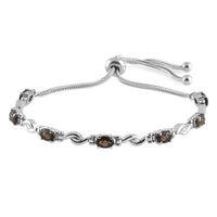 Brazilian Smoky Quartz Bolo Bracelet in Stainless Steel 2.75 ctw