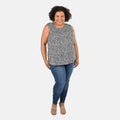 TAMSY Zebra Print Basic Scoop Neck Knit Tank - Small - Sticky add to cart bar