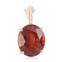 10K Yellow Gold AAA Honey Garnet Solitaire Pendant 9.30 ctw
