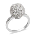 Simulated Diamond Fashion Ring in Rhodium Over Sterling Silver (Size 7.0) 0.90 ctw - Sticky add to cart bar