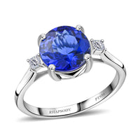 RED CARPET COLLECTION Certified RHAPSODY 950 Platinum AAAA Tanzanite and E-F VS Diamond Ring (Size 6.0) 4.80 Grams 3.00 ctw