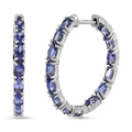 Tanzanite Hoop Earrings in Platinum Over Sterling Silver - Sticky add to cart bar