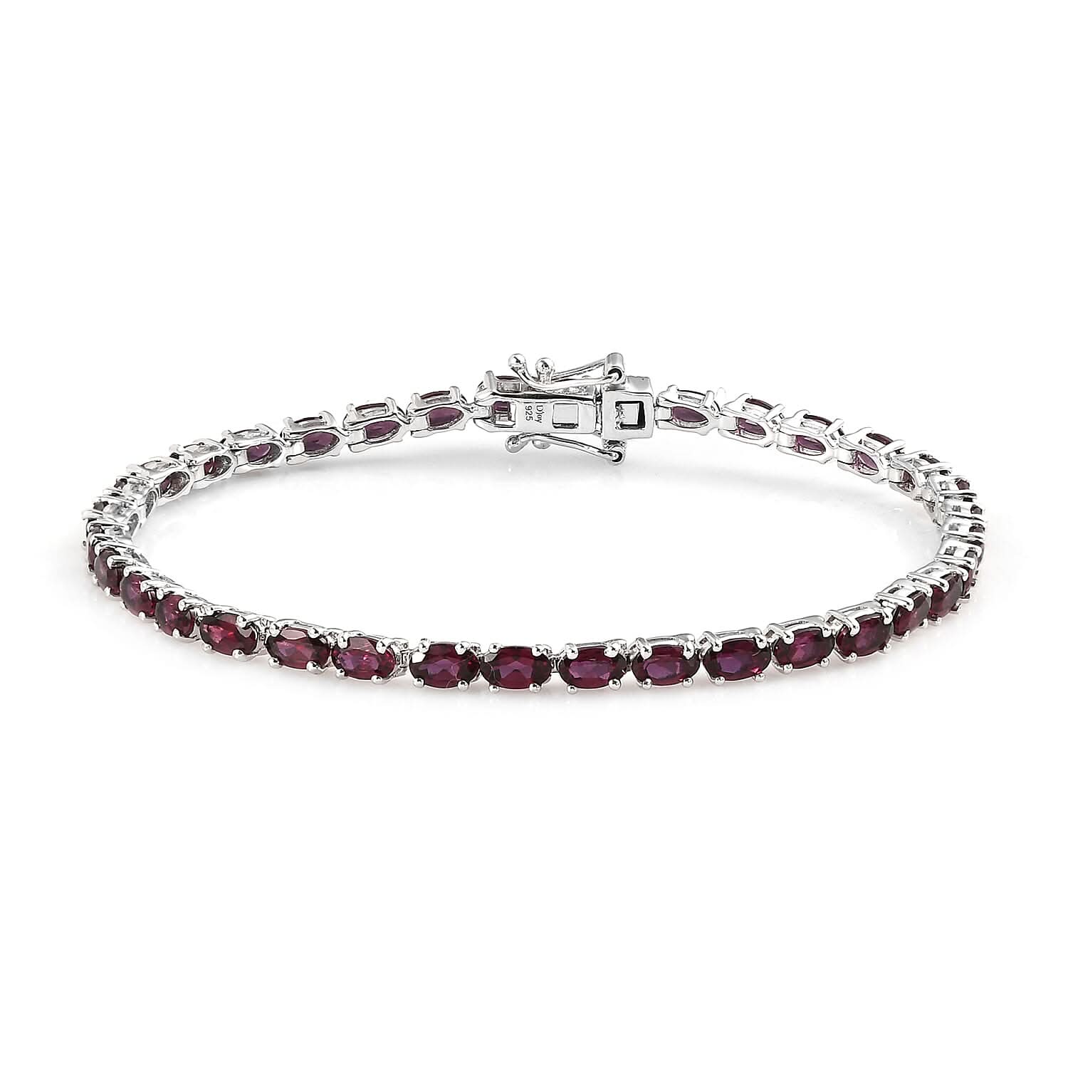 Tanzanite Tennis Bracelet in Platinum Over Sterling Silver