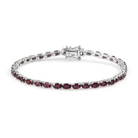 Tanzanite Tennis Bracelet in Platinum Over Sterling Silver