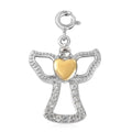 Petalite and White Zircon Angel Heart Charm in Vermeil Yellow Gold and Sterling Silver 0.40 ctw - Sticky add to cart bar