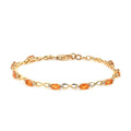 Salamanca Fire Opal and Natural White Zircon Fancy Bracelet in Vermeil Yellow Gold Over Sterling Silver (8.00 In) 1.75 ctw - Sticky add to cart bar