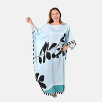 TAMSY Mint Leaf Asymmetrical Kaftan - One Size Fits Most