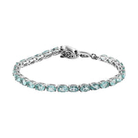 Madagascar Paraiba Apatite and Thai Black Spinel Tennis Bracelet in Platinum Over Sterling Silver (7.25 In) 9.35 Grams 13.15 ctw