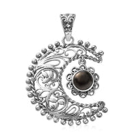 Kuisa Rainbow Moonstone Celestial Pendant in Sterling Silver 1.70 ctw