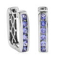 Tanzanite Hoop Earrings in Platinum Over Sterling Silver 1.25 ctw - Sticky add to cart bar