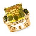 Rose De France Amethyst, Natural Chrome Diopside Ring in Vermeil YG Over Sterling Silver (Size 10.0) (8.55 g) 26.75 ctw - Sticky add to cart bar