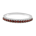 Mozambique Garnet Bangle Bracelet in Stainless Steel (6.50 In) 9.50 ctw - Sticky add to cart bar