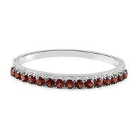 Mozambique Garnet Bangle Bracelet in Stainless Steel (6.50 In) 9.50 ctw