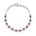 Narsipatnam Alexandrite and Natural White Zircon Cluster Bracelet in Platinum Over Sterling Silver (7.25 In) 7.30 Grams 4.25 ctw - Sticky add to cart bar