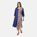 Tamsy Navy Front Patchwork Midi Dress - One Size Missy - Sticky add to cart bar