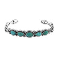 SANTA FE Style Turquoise Cuff Bracelet in Sterling Silver (7.00 In) 11.90 Grams 2.50 ctw - Sticky add to cart bar