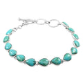SANTA FE Style Turquoise Adjustable Toggle Clasp Bracelet in Sterling Silver (8.00 In) (10.10 g) 3.00 ctw - Sticky add to cart bar