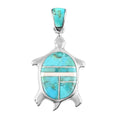 SANTA FE Style Enhanced Red Coral Turtle Pendant in Sterling Silver - Sticky add to cart bar