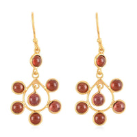 Multi Gemstone Dangle Earrings in 14K Yellow Gold Over Sterling Silver 3.40 ctw