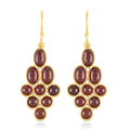 Mozambique Garnet Dangle Earrings in 14K Yellow Gold Over Sterling Silver 4.50 ctw - Sticky add to cart bar